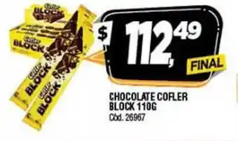 Supermercados Yaguar Cofler Block Chocolate 110g oferta