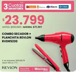 Changomas Revlon combo secador + planchita revlon RVDR5230 oferta
