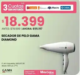 Changomas Ga.ma secador de pelo gama diamond oferta