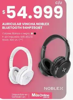 Changomas Noblex auricular vincha noblex bluetooth 94hp350bt oferta