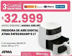 Changomas Atma freidora de aire digital 94FR246AWP oferta