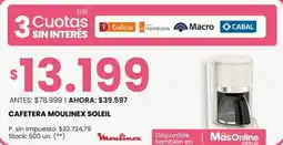 Changomas Moulinex soleil cafetera oferta
