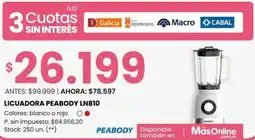 Changomas Licuadora peabody LN810 oferta