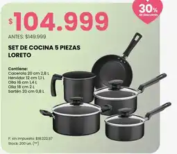 Changomas Set de cocina loreto oferta