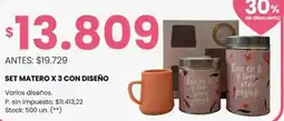 Changomas Set matero x 3 con diseño oferta