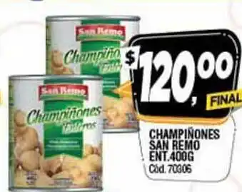 Supermercados Yaguar San Remo Ent. Champiñones 400g oferta