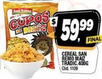 Supermercados Yaguar San Remo Maiz Tradic. Cereal 400g oferta