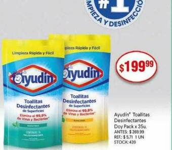 Supermercados Todo Ayudin Toallitas Desinfectantes Doy Pack oferta