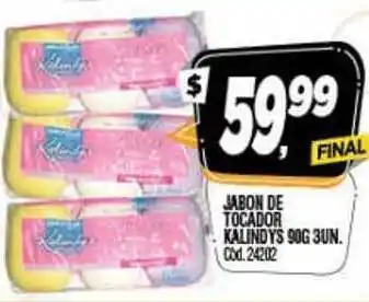Supermercados Yaguar Kalindys Jabon De Tocador 90g 3un. oferta