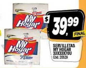 Supermercados Yaguar My Hogar Servilletas 33x33x70u oferta