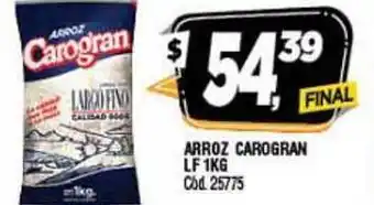 Supermercados Yaguar Arroz Carogran Lf 1kg oferta