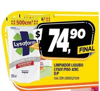 Supermercados Yaguar Lysoform Limpiador Liquido Piso 420c D/p oferta