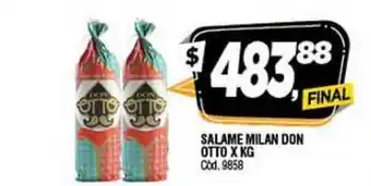 Supermercados Yaguar Don Otto Salame Milan x kg oferta