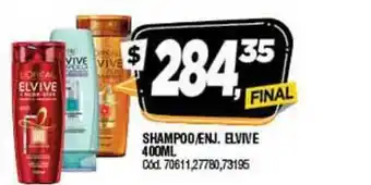 Supermercados Yaguar Elvive Shampoo/Enjuague 400ml oferta