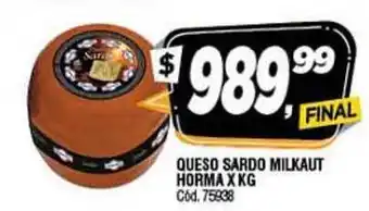 Supermercados Yaguar Milkaut Queso Sardo Horma x kg oferta