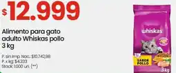 Changomas Whiskas alimento para gato adulto pollo oferta