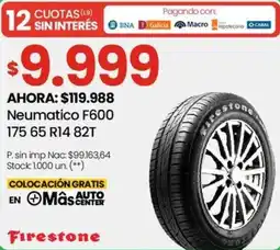 Changomas Firestone neumatico F600 175 65 R14 82T oferta