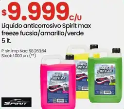 Changomas Spirit líquido anticorrosivo spirit max freeze fucsia/amarillo/verde oferta