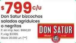Changomas Don satur bizcochos salados agridulces o negritos oferta