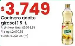 Changomas Cocinero aceite girasol oferta