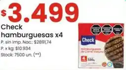 Changomas Check hamburguesas x4 oferta