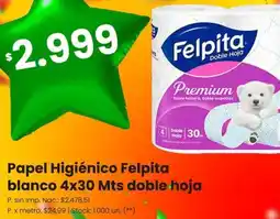 Changomas Felpita papel higiénico blanco oferta