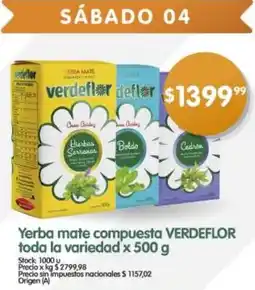 Supermercados Buenos Días Verdeflor yerba mate compuesta toda la variedad oferta