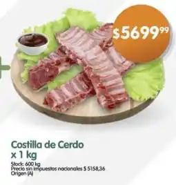 Supermercados Buenos Días Costilla de cerdo oferta