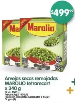 Supermercados Buenos Días Marolio arvejas secas remojadas tetrarecart oferta
