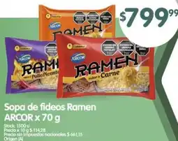 Supermercados Buenos Días Arcor sopa de fideos ramen oferta