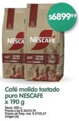 Supermercados Buenos Días Nescafé café molido tostado puro oferta