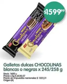 Supermercados Buenos Días Chocolinas galletas dulces blancas o negras oferta
