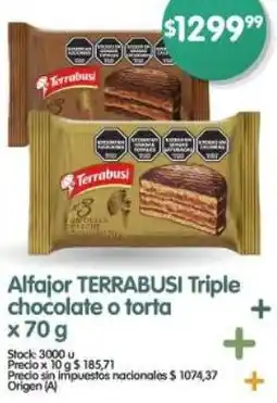 Supermercados Buenos Días Terrabusi alfajor triple chocolate o torta oferta