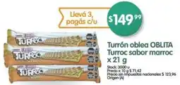 Supermercados Buenos Días Oblita turroc turrón oblea sabor marroc oferta