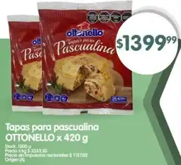 Supermercados Buenos Días Ottonello tapas para pascualina oferta
