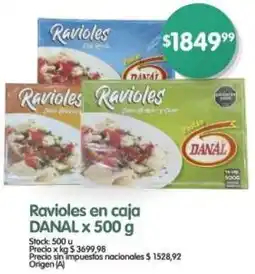 Supermercados Buenos Días Ravioles danal en caja oferta
