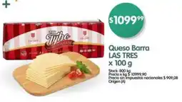 Supermercados Buenos Días Las tres queso barra oferta