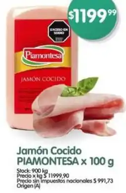 Supermercados Buenos Días Piamontesa jamón cocido oferta