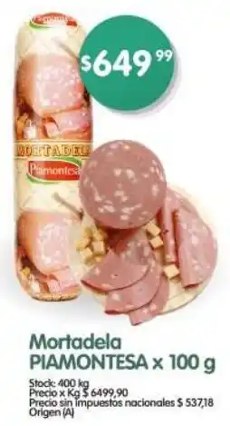 Supermercados Buenos Días Piamontesa mortadela oferta