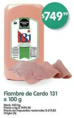 Supermercados Buenos Días 131 fiambre de cerdo oferta