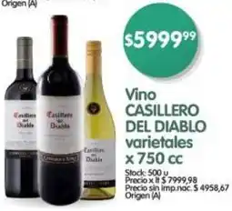 Supermercados Buenos Días Casillero del diablo vino varietales oferta