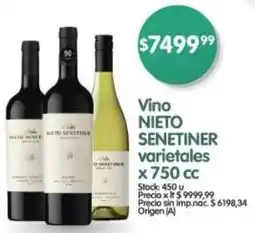 Supermercados Buenos Días Nieto senetiner vino varietales oferta