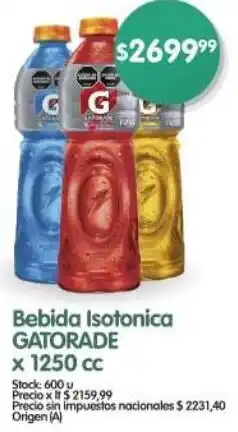Supermercados Buenos Días Gatorade bebida isotonica oferta