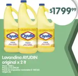 Supermercados Buenos Días Ayudín lavandina original oferta