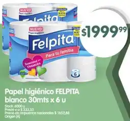 Supermercados Buenos Días Felpita papel higiénico blanco oferta