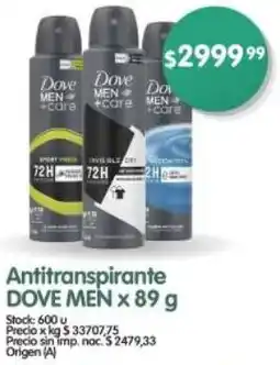 Supermercados Buenos Días Dove men antitranspirante oferta