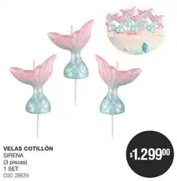 Atomo Conviene Velas cotillón sirena oferta