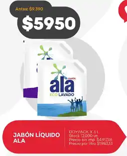 Supermercados Tadicor Ala jabón líquido doypack oferta