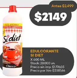 Supermercados Tadicor Sidiet edulcorante oferta