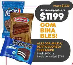 Supermercados Tadicor Terrabusi alfajor milka/ pepitos!/oreo/ oferta